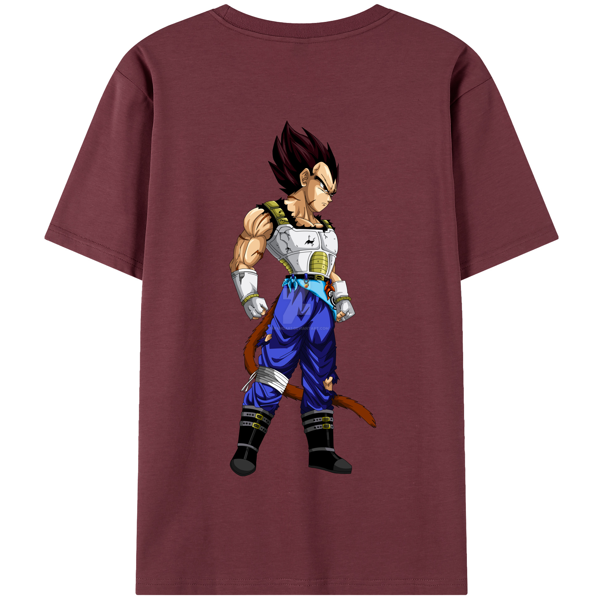 （画像用） ドラゴンボール ベジータ四世（Bejīta Yonsei）DRAGON BALL Vegeta IV 綿100％半袖Tシャツ（背面プリント）